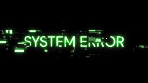 3D rendering System error text with screen effects of technological glitches Stock Illustration