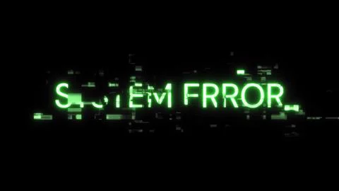 3D rendering System error text with screen effects of technological glitches Stock Illustration