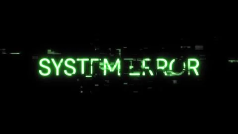 3D rendering System error text with screen effects of technological glitches Stock Illustration