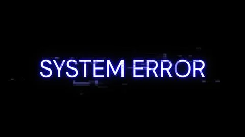 3D rendering System error text with screen effects of technological glitches 库存插图