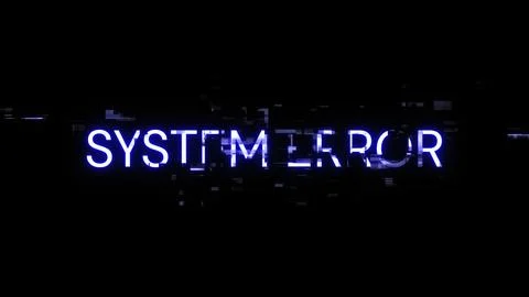 3D rendering System error text with screen effects of technological glitches Stock Illustration