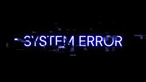3D rendering System error text with screen effects of technological glitches Stock Illustration