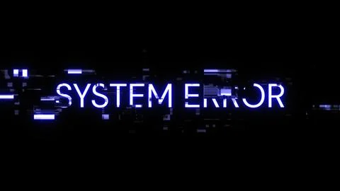 3D rendering System error text with screen effects of technological glitches Stock Illustration