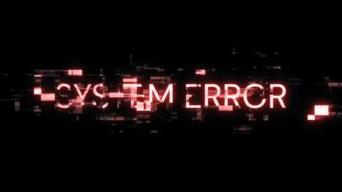 3D rendering System error text with screen effects of technological glitches 库存插图