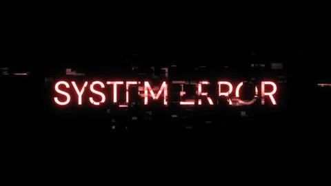 3D rendering System error text with screen effects of technological glitches Stock Illustration