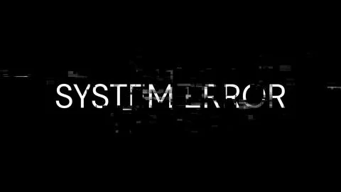 3D rendering System error text with screen effects of technological glitches Illustrazione stock