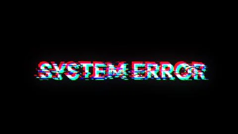 3D rendering System error text with screen effects of technological glitches Illustrazione stock