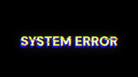 3D rendering System error text with screen effects of technological glitches Stock Illustration