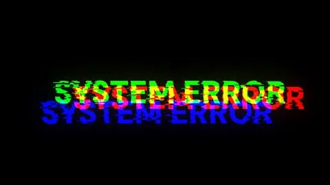 3D rendering System error text with screen effects of technological glitches Stock Illustration