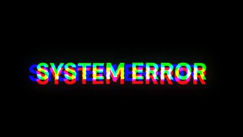 3D rendering System error text with screen effects of technological glitches Stock Illustration