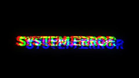 3D rendering System error text with screen effects of technological glitches Stock Illustration