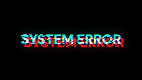 3D rendering System error text with screen effects of technological glitches Stock Illustration