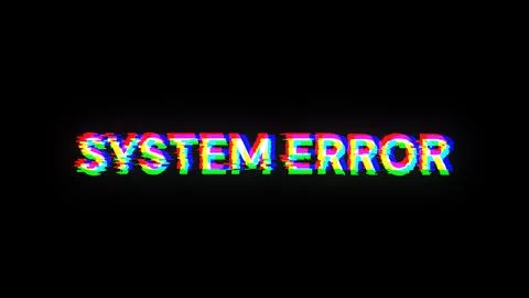 3D rendering System error text with screen effects of technological glitches Stock Illustration