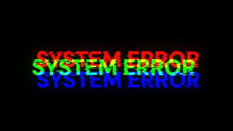 3D rendering System error text with screen effects of technological glitches Stock Illustration