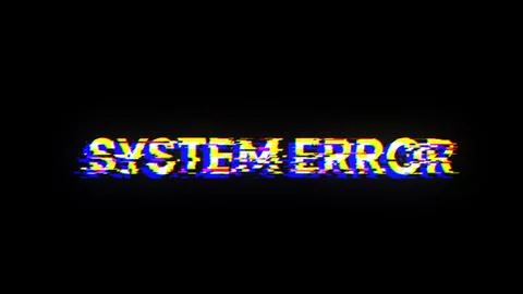 3D rendering System error text with screen effects of technological glitches Stock Illustration