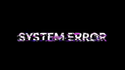 3D rendering System error text with screen effects of technological glitches Stock Illustration