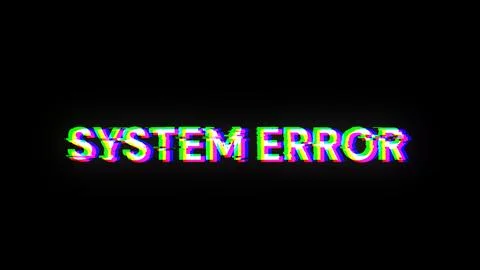 3D rendering System error text with screen effects of technological glitches Stock Illustration