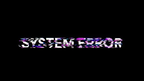 3D rendering System error text with screen effects of technological glitches Illustrazione stock