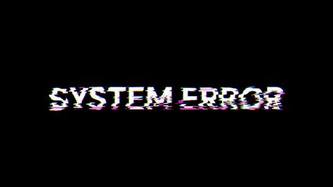 3D rendering System error text with screen effects of technological glitches Stock Illustration