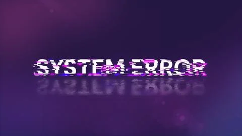 3D rendering System error text with screen effects of technological glitches Illustrazione stock