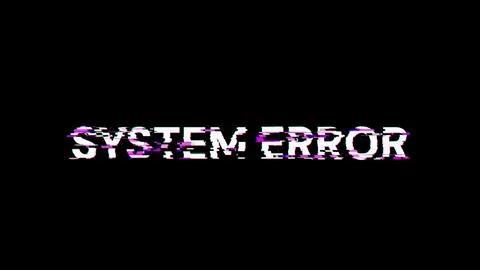 3D rendering System error text with screen effects of technological glitches Stock Illustration