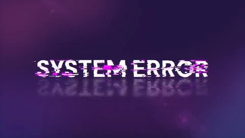 3D rendering System error text with screen effects of technological glitches Stock Illustration