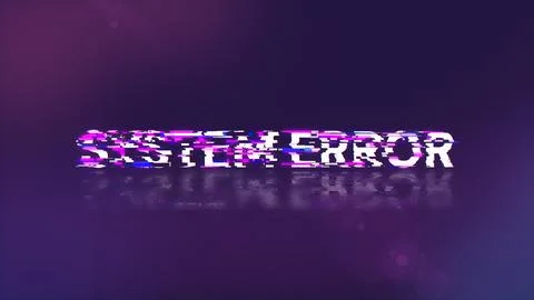 3D rendering System error text with screen effects of technological glitches Stock Illustration