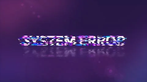 3D rendering System error text with screen effects of technological glitches 库存插图