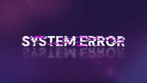3D rendering System error text with screen effects of technological glitches Stock Illustration