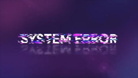 3D rendering System error text with screen effects of technological glitches Stock Illustration