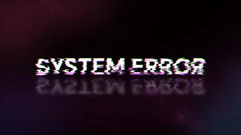 3D rendering System error text with screen effects of technological glitches Stock Illustration