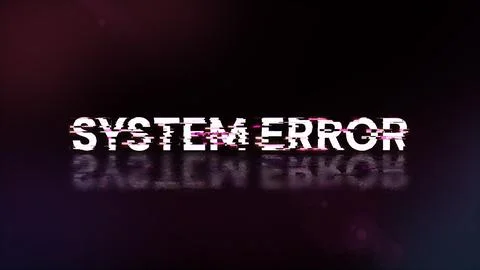 3D rendering System error text with screen effects of technological glitches Stock Illustration
