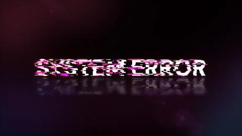 3D rendering System error text with screen effects of technological glitches 库存插图