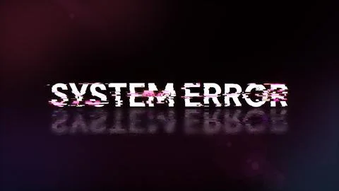 3D rendering System error text with screen effects of technological glitches Stock Illustration