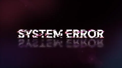 3D rendering System error text with screen effects of technological glitches 스톡 일러스트