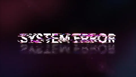 3D rendering System error text with screen effects of technological glitches Stock Illustration