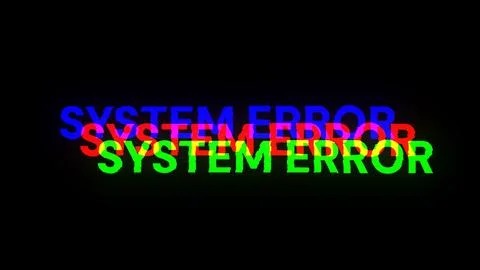 3D rendering System error text with screen effects of technological glitches Stock Illustration