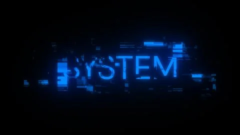 3D rendering system text with screen effects of technological glitches Stock-Illustration