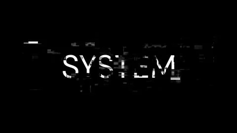 3D rendering system text with screen effects of technological glitches 스톡 일러스트