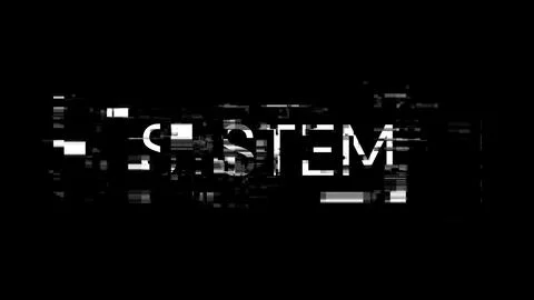 3D rendering system text with screen effects of technological glitches Stock Illustration