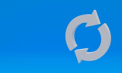 3d rendering of a system update icon - update concept on a blue background Stock Illustration
