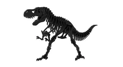 3D rendering of a t rex dinosaur abstract model isolated on white background 스톡 일러스트