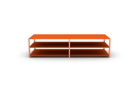 3D Rendering Table or Shelves Furniture on White Stock Illustration