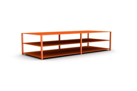 3D Rendering Table or Shelves Furniture on White Stock Illustration