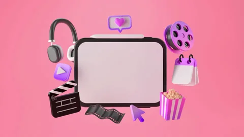 3d rendering of tablet and Entertainment apps. Stock Footage 148471658