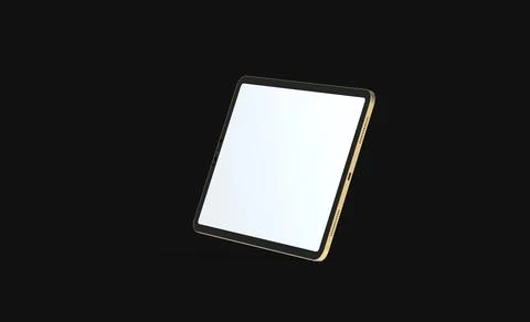 3D rendering of a tablet with an empty screen isolated on a black background Stock Illustration