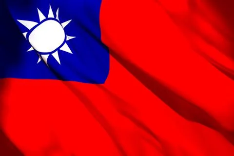 3d rendering of Taiwan flag Stock Illustration