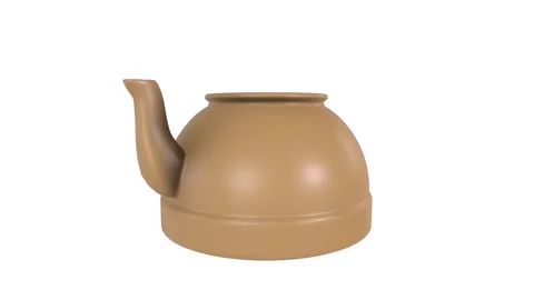 3D rendering of a tan bowl-shaped object with minimal design features Stock-Footage 285061112