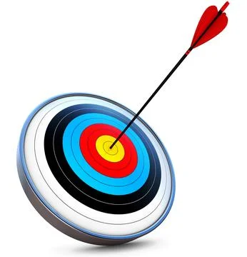 3D rendering of target and arrow Stock Illustration
