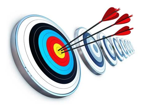 3d rendering of target and arrows Stock Illustration
